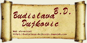 Budislava Dujković vizit kartica